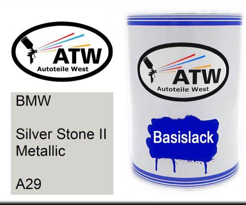 BMW, Silver Stone II Metallic, A29: 500ml Lackdose, von ATW Autoteile West.